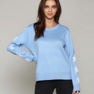 Fate star sleeve knit crewneck sweater